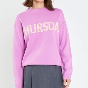 English Factory Pink Crew Neck Sweater